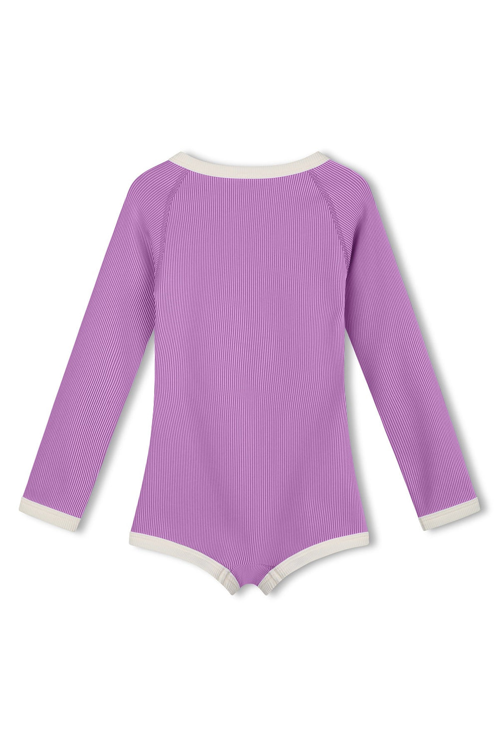 Zulu & Zephyr Mini Stripe Rashie Onesie Lilac back