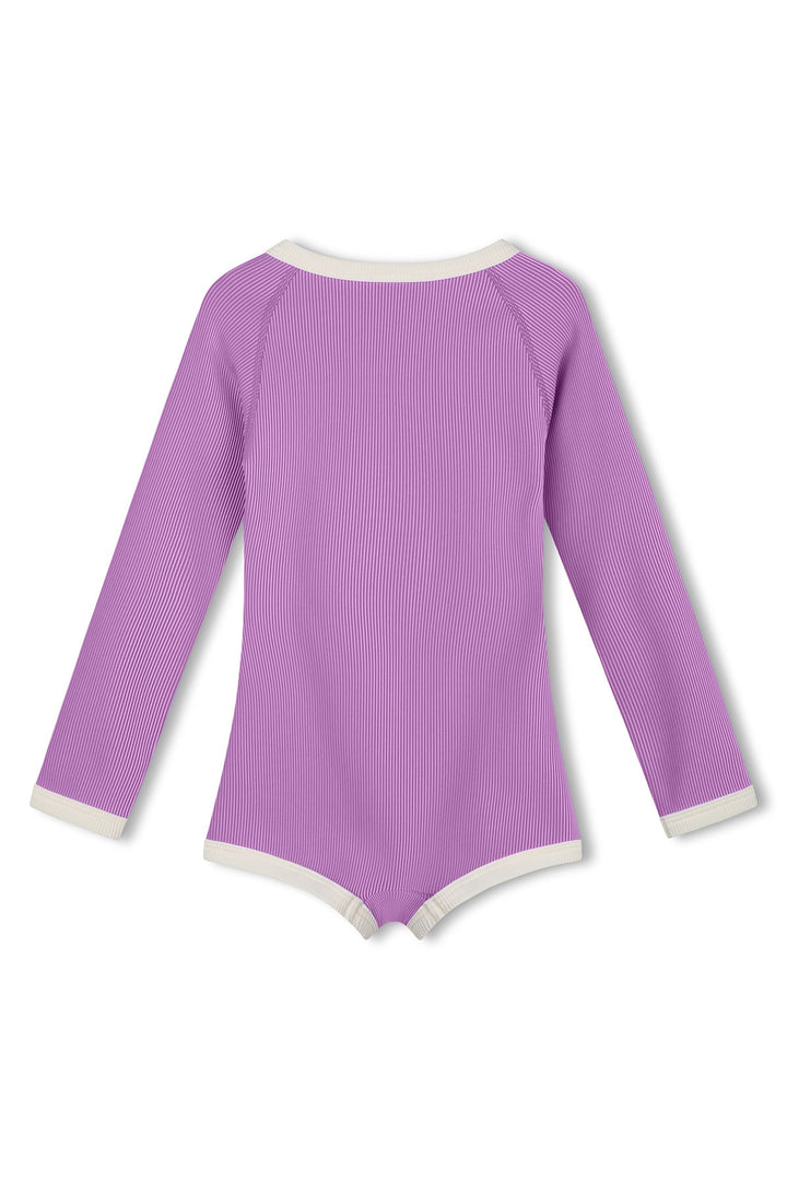 Zulu &amp; Zephyr Mini Stripe Rashie Onesie Lilac back