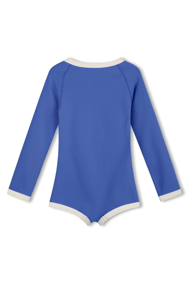 Zulu &amp; Zephyr Mini Stripe Rashie Onesie Sea Blue back