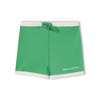 ZULU & ZEPHYR MINI STRIPE RIB SURF SHORT: PARROT GREEN