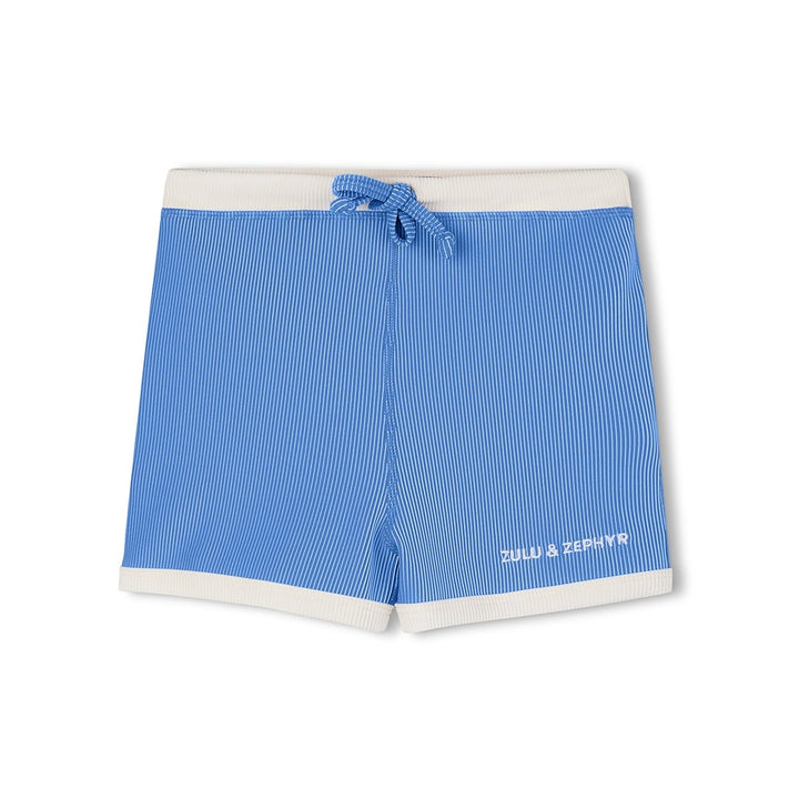 ZULU &amp; ZEPHYR MINI STRIPE RIB SURF SHORT: SKY BLUE