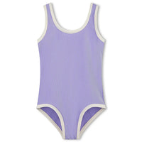 ZULU & ZEPHYR MINI STRIPE RIB SCOOP ONE PIECE: GRAPE