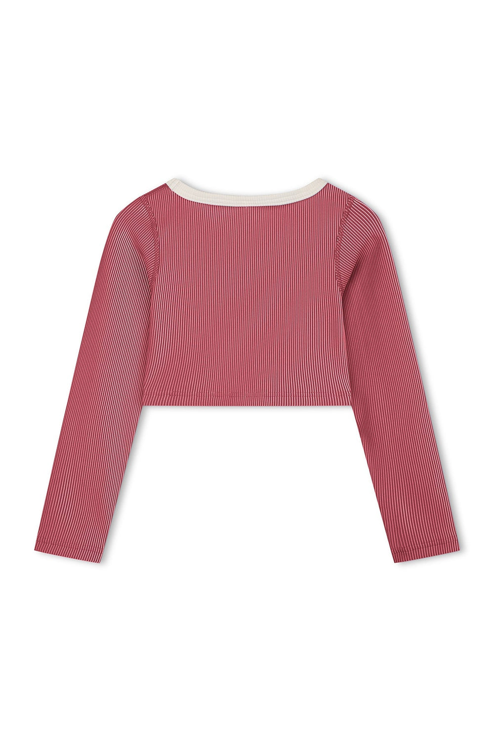 Zulu & Zephyr Mini Stripe Crop Rashie Clay Red back