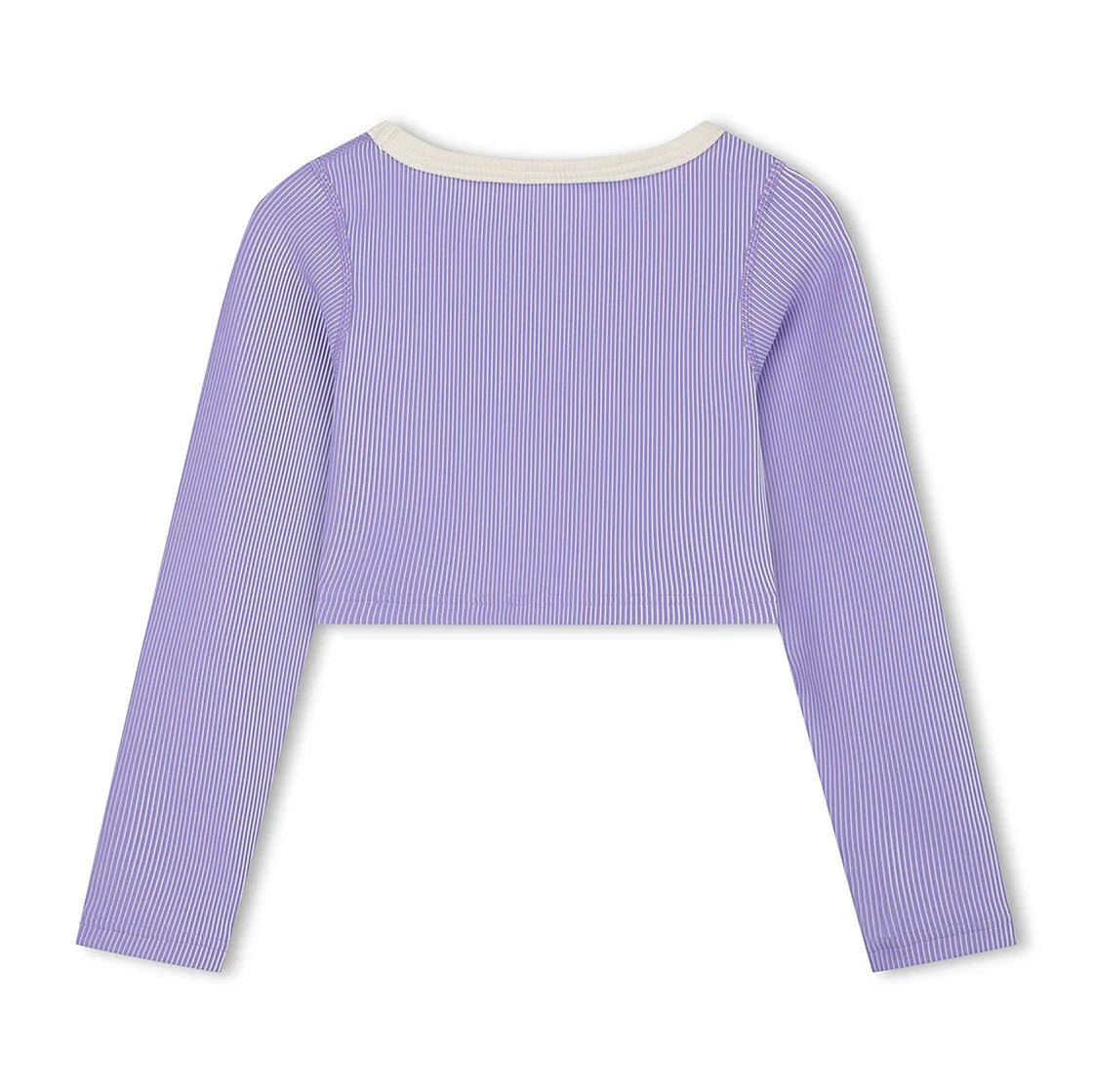 ZULU & ZEPHYR MINI STRIPE RIB CROP RASHIE: GRAPE