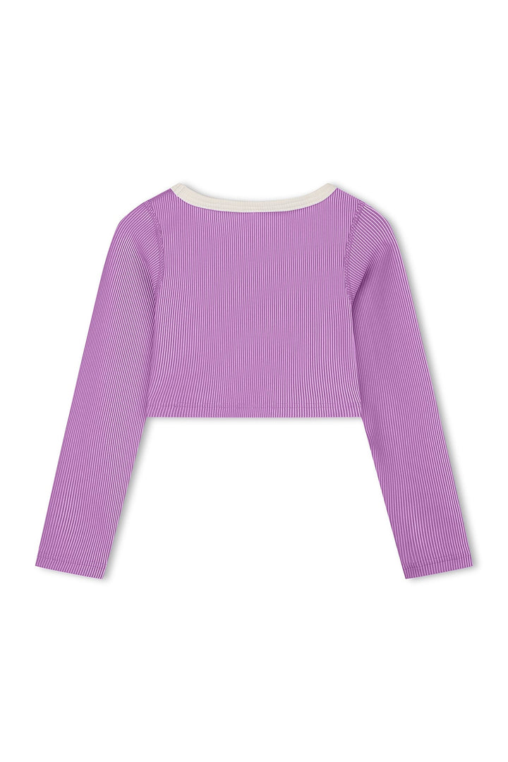 Zulu &amp; Zephyr Mini Stripe Crop Rashie Lilac back