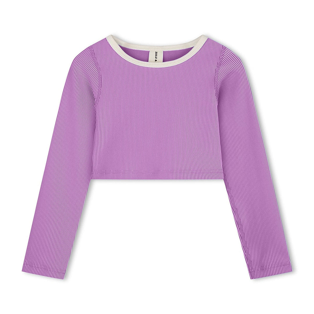 Zulu & Zephyr Mini Stripe Crop Rashie: Lilac