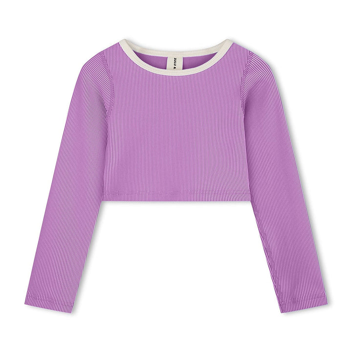 Zulu &amp; Zephyr Mini Stripe Crop Rashie: Lilac