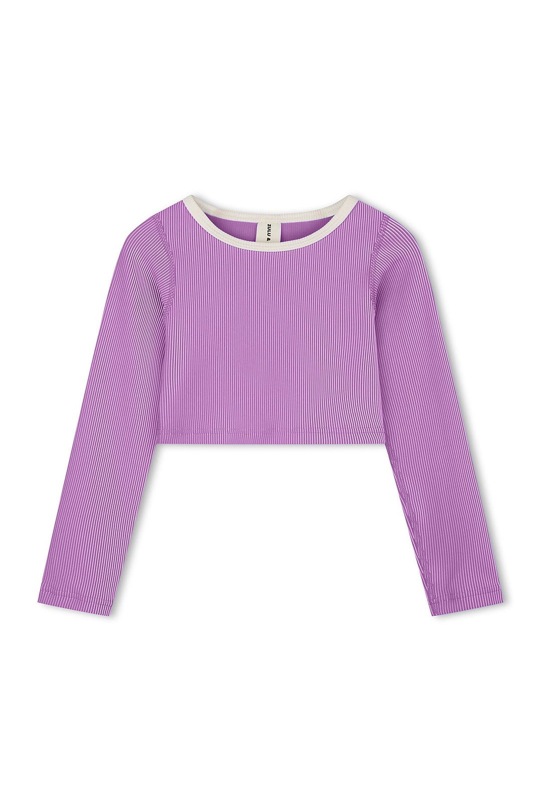 Zulu &amp; Zephyr Mini Stripe Crop Rashie Lilac front
