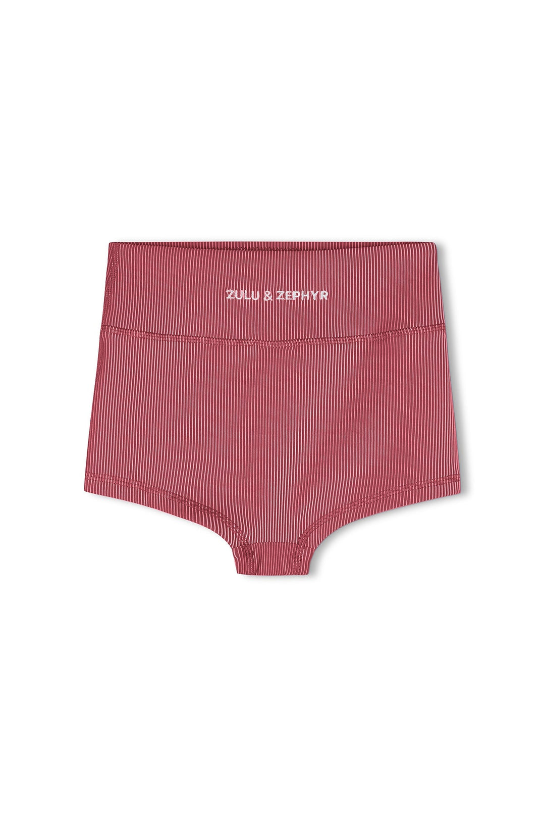 Zulu &amp; Zephyr Mini Stripe Boy Short Clay Red back