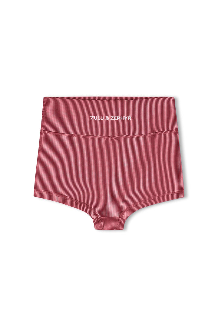Zulu &amp; Zephyr Mini Stripe Boy Short Clay Red back
