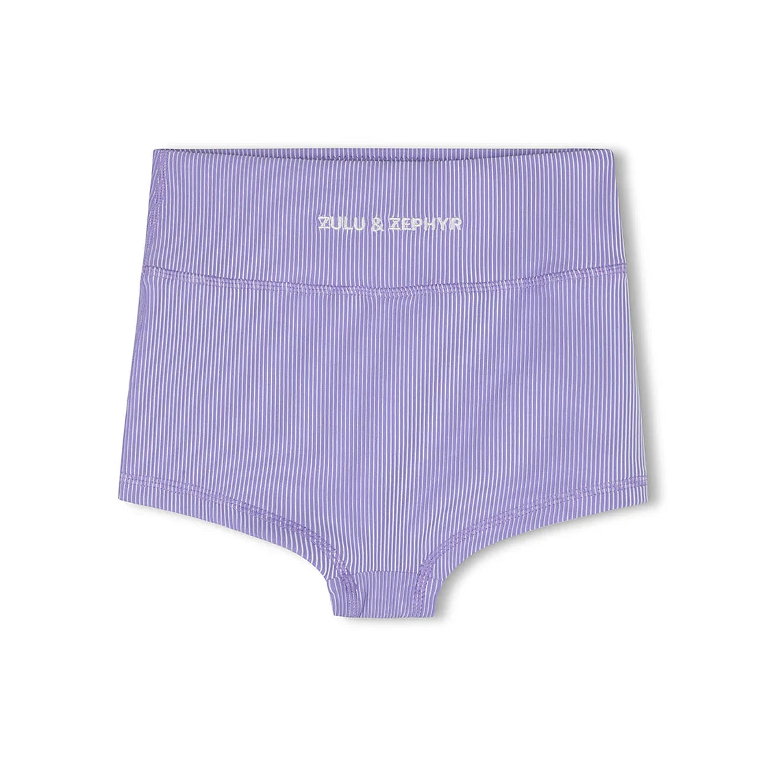 ZULU & ZEPHYR MINI STRIPE RIB BOY SHORT: GRAPE