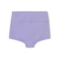 ZULU & ZEPHYR MINI STRIPE RIB BOY SHORT: GRAPE