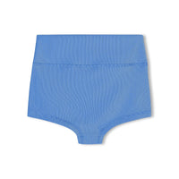 ZULU & ZEPHYR MINI STRIPE RIB BOY SHORT: SKY BLUE