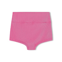 ZULU & ZEPHYR MINI STRIPE RIB BOY SHORT: SHELL PINK