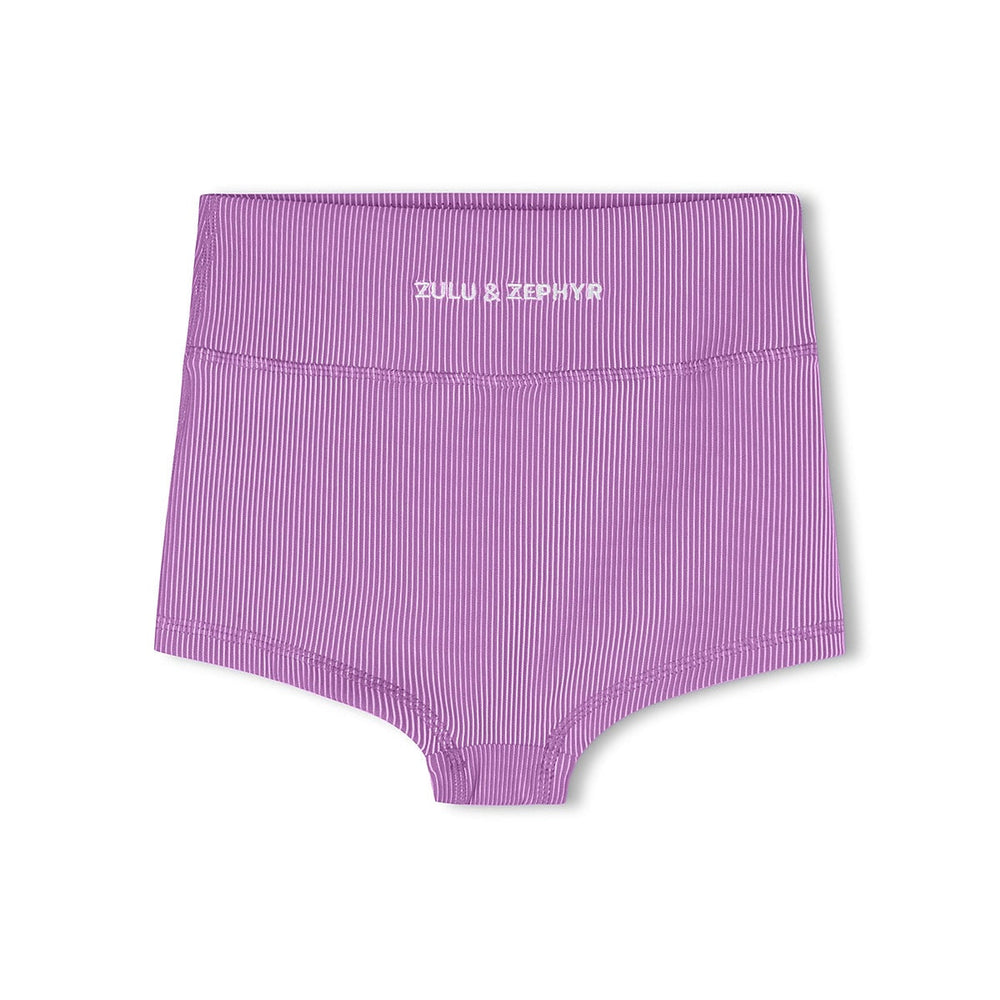 Zulu & Zephyr Mini Stripe Boy Short: Lilac - back