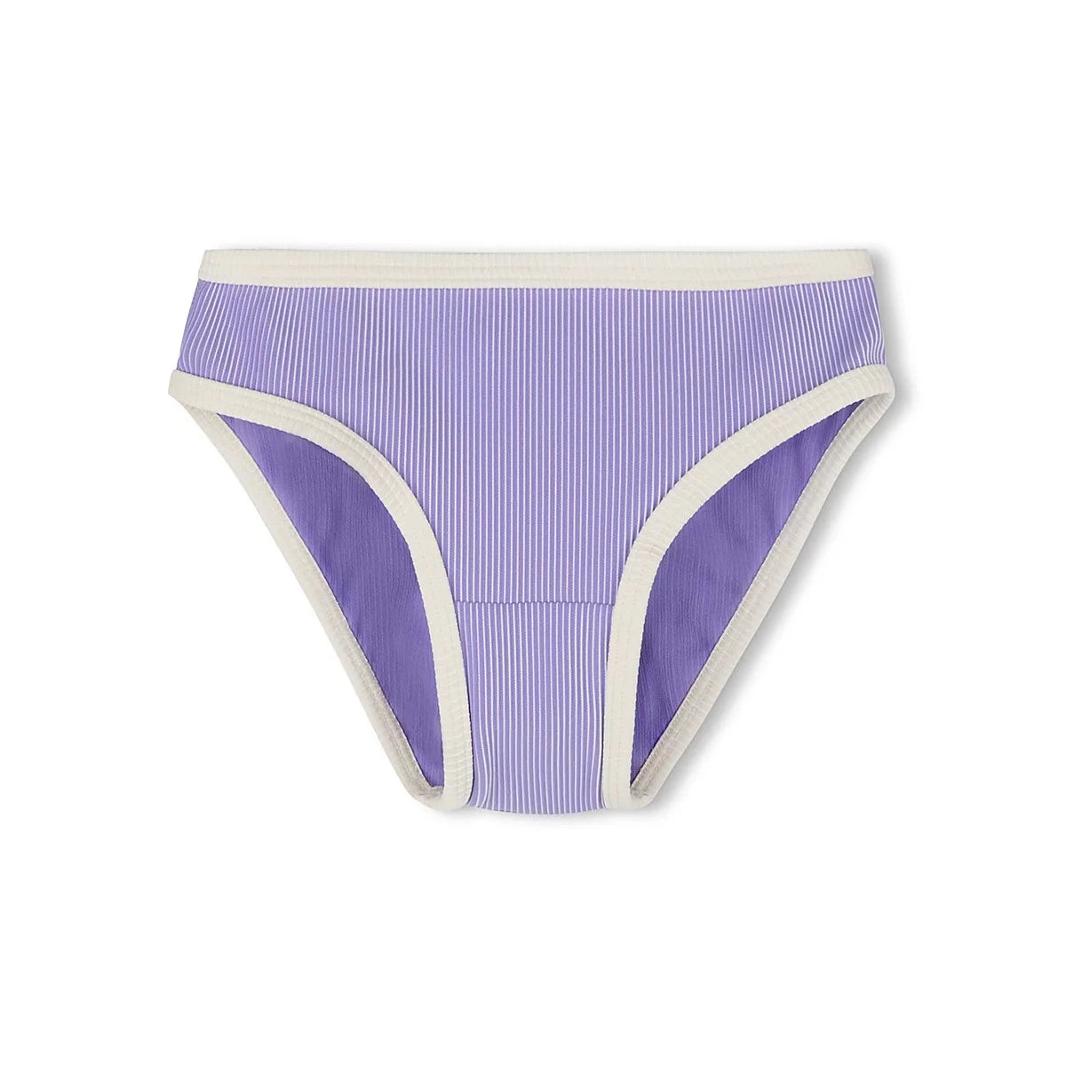 ZULU & ZEPHYR MINI STRIPE RIB BIKINI BOTTOM: GRAPE