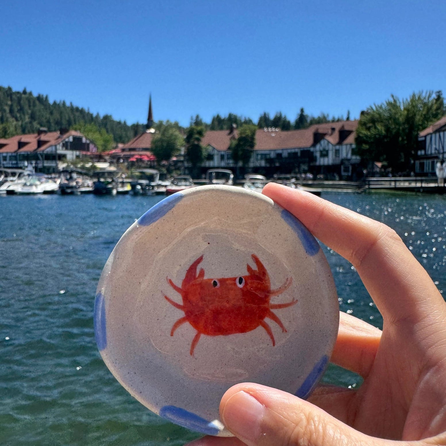 CHAGOART CERAMIC MINI CRAB TRINKET TRAY