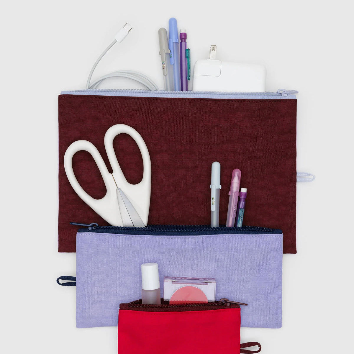 BAGGU FLAT POUCH SET: KALEIDOSCOPE MIX