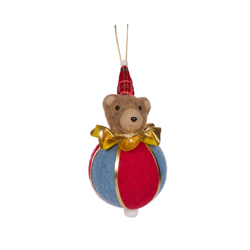 BLUE CIRCUS BEAR BAUBLE 2