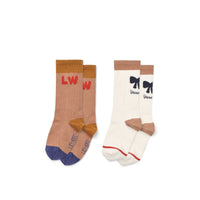 LIEWOOD ANNETTE SOCKS (2PACK): TUSCANY ROSE/ CREME DE LA CREME MIX