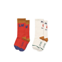 LIEWOOD ANNETTE SOCKS (2PACK): APPLE RED/ CREME DE LA CREME MIX