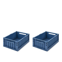 LIEWOOD WESTON 2 PACK STORAGE BOX: MED / INDIGO BLUE