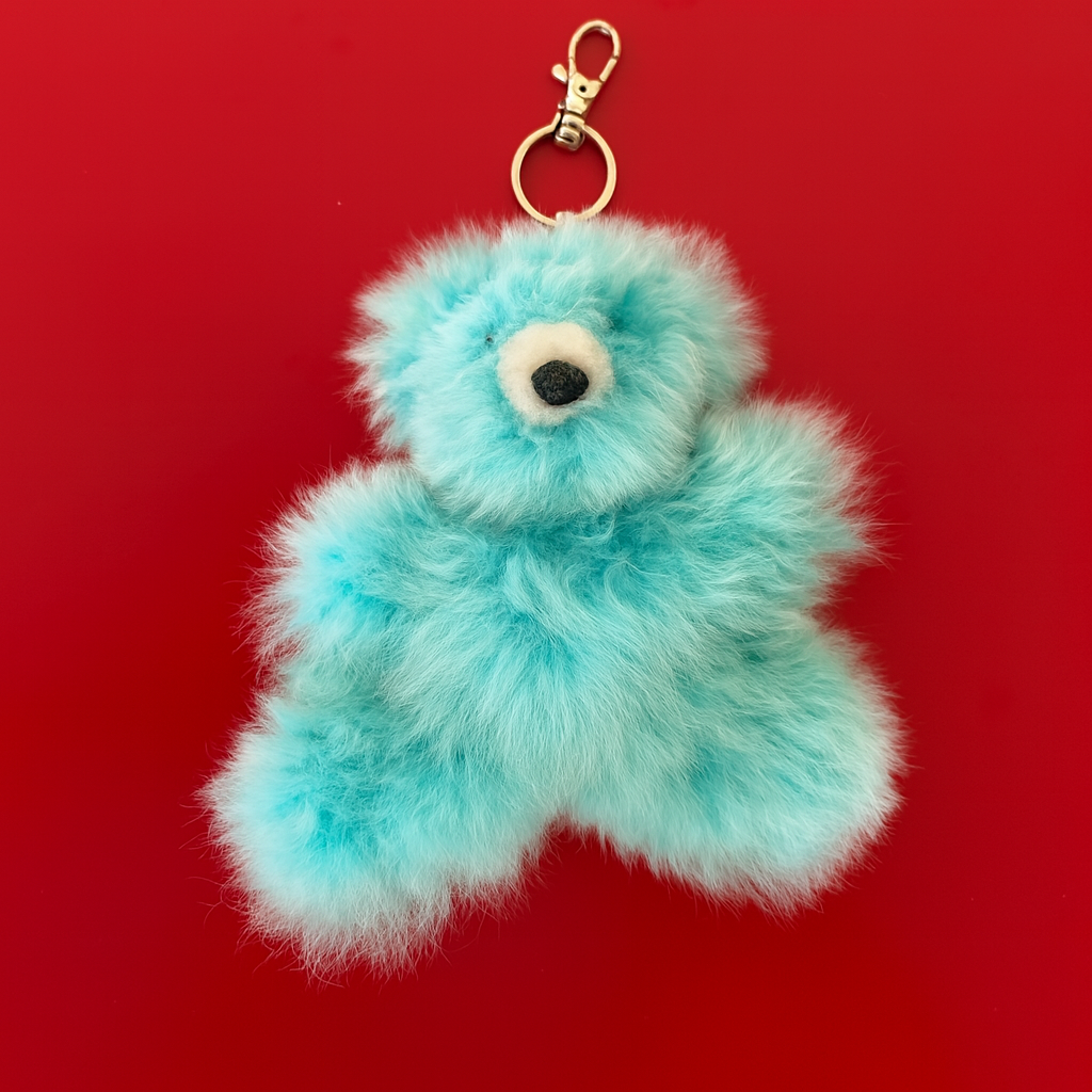 INSPIRED PERU SMALL BEAR KEYCHAIN: AQUA