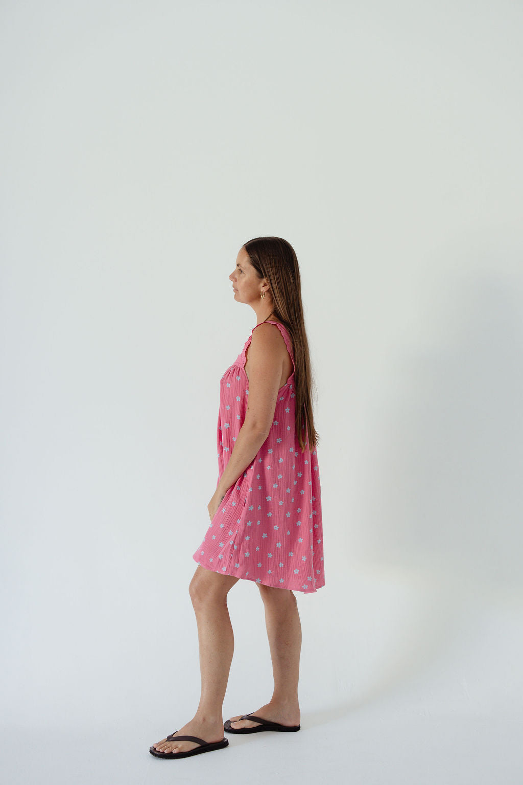 ALAKAI JUNO LACE NECK MINI DRESS: PINK FLORAL
