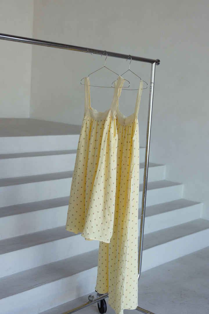 Alakai Juno Lace Neck Mini Dress in Butter