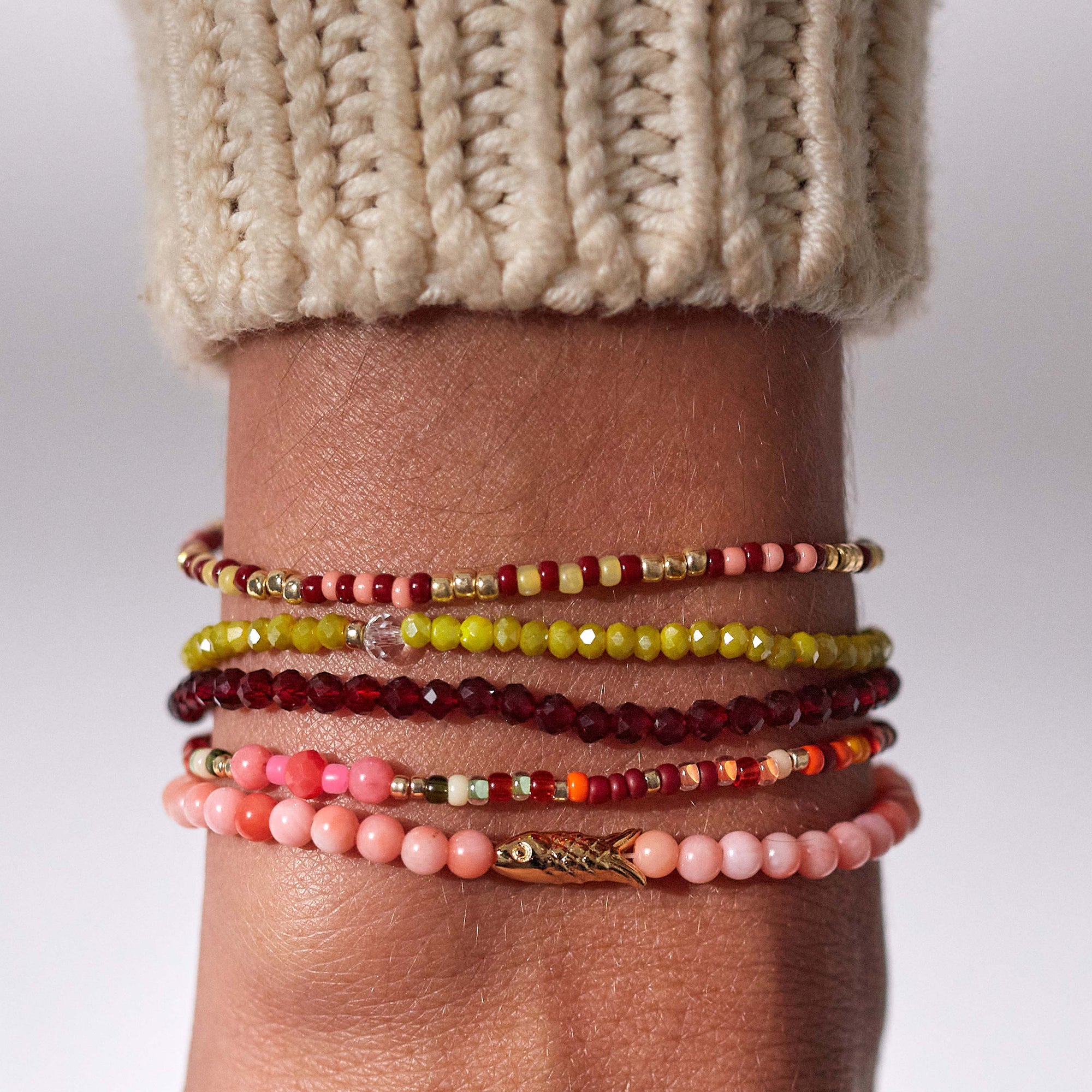 ANNI LU TAN LINE BRACELET: DEEP BURGUNDY