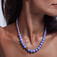 ANNI LU FLOAT NECKLACE: BLUE LACE AGATE