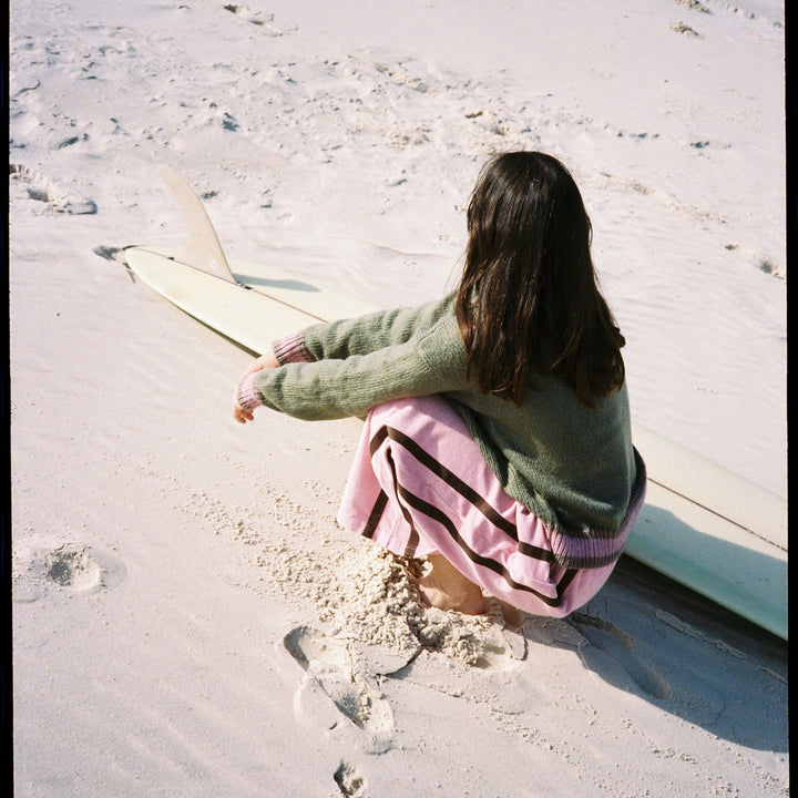 ATMOSEA APRES SURF PANT: BLUSH WITH CHOCOLATE