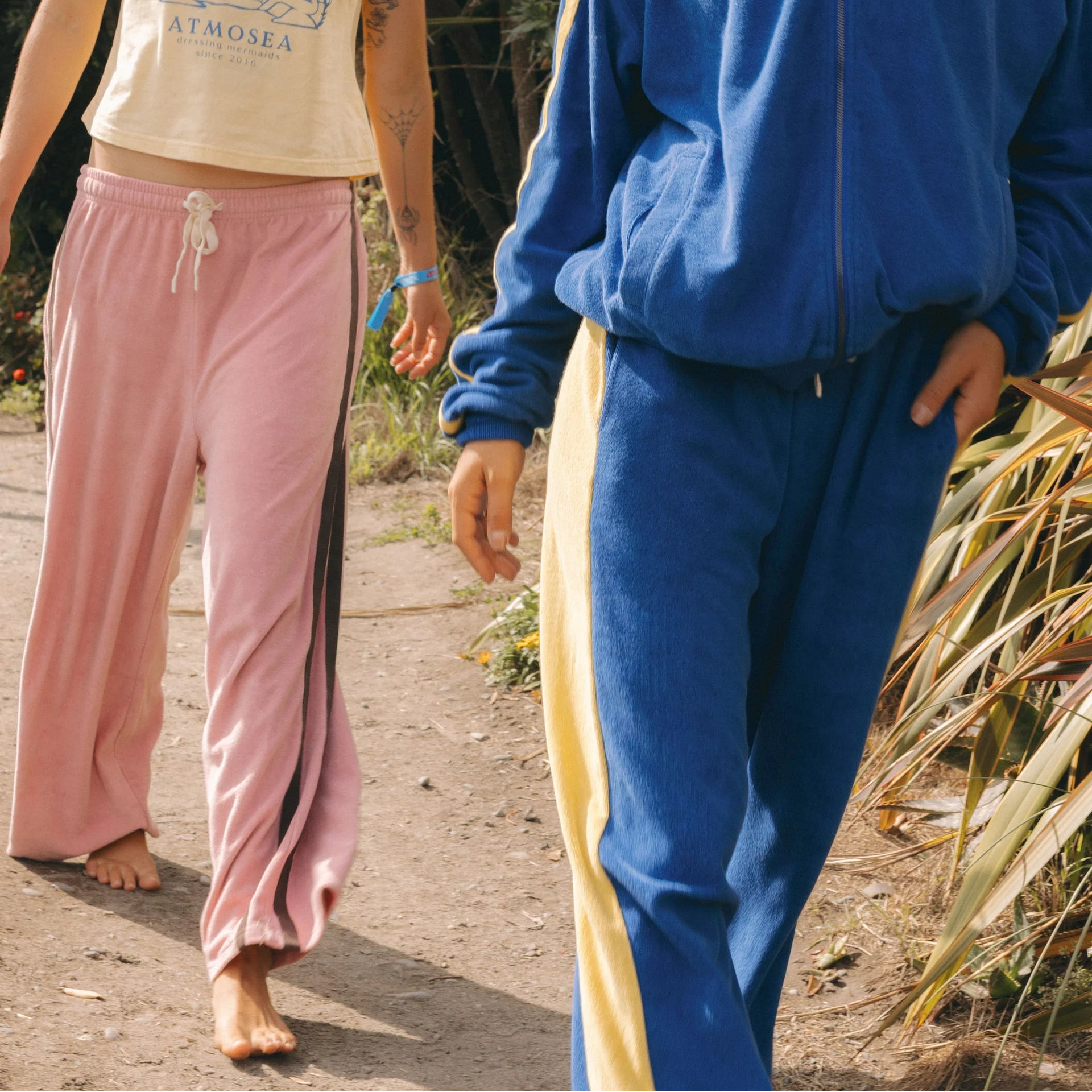 ATMOSEA APRES SURF PANT: BLUSH WITH CHOCOLATE