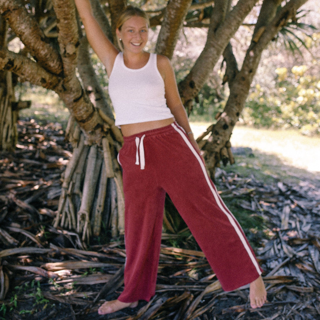 ATMOSEA APRES SURF PANT: BERRY