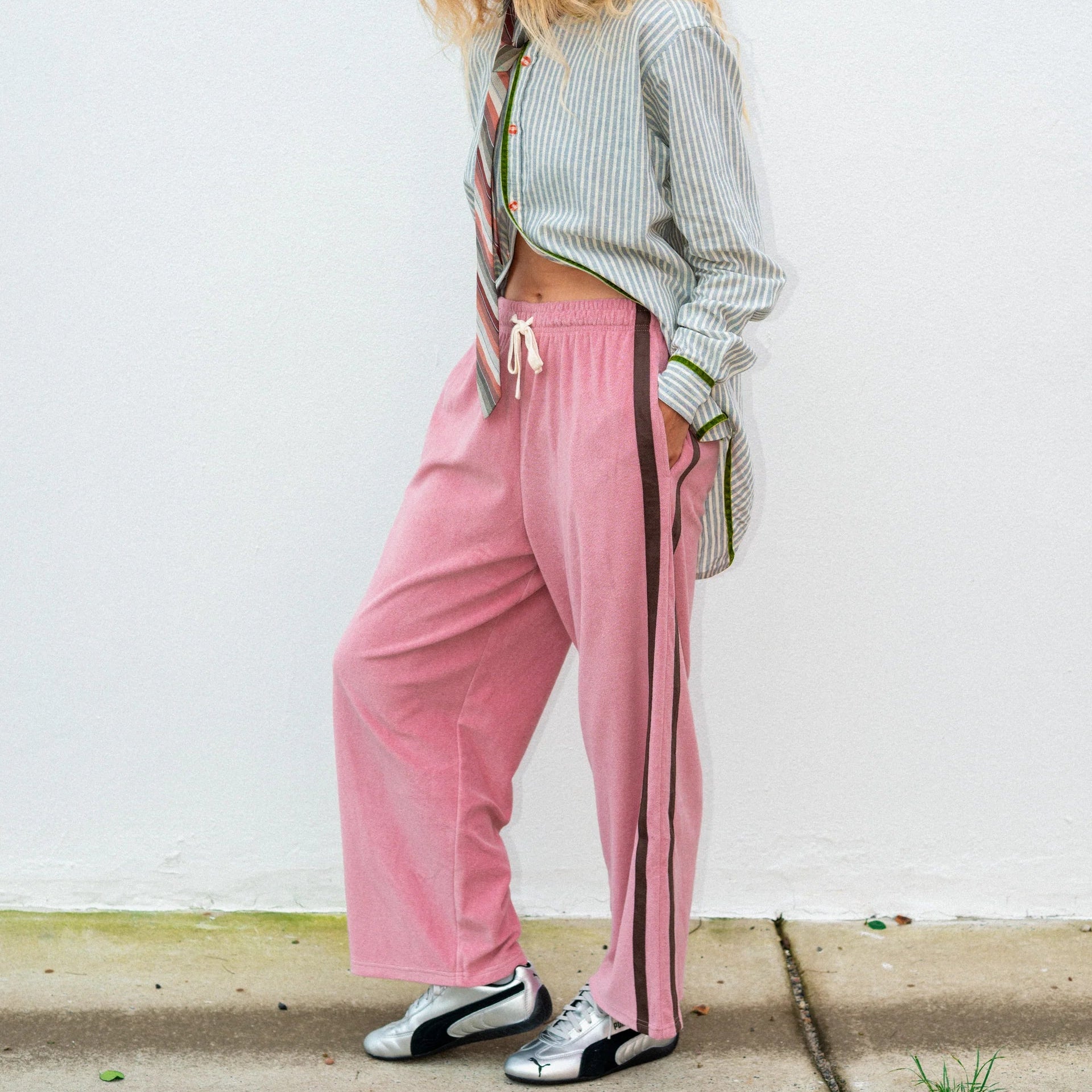 ATMOSEA APRES SURF PANT: BLUSH WITH CHOCOLATE