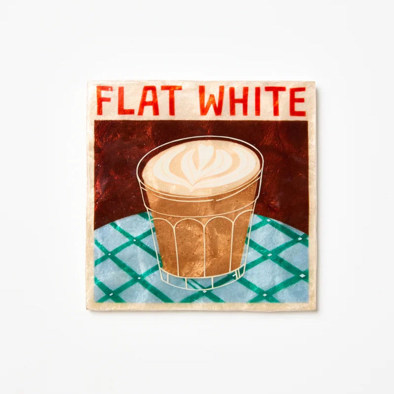 J & CO BARISTA WALL ART: FLAT WHITE