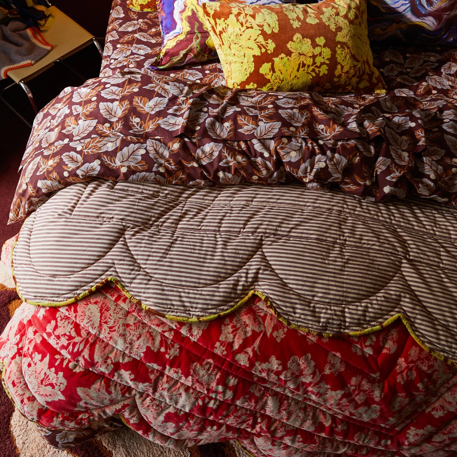 SAGE & CLARE HAZEL SCALLOPED VELVET BEDCOVER