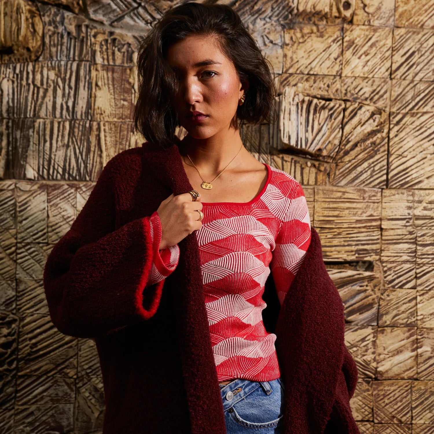 SAGE & CLARE MAI COATIGAN: ROSEWOOD