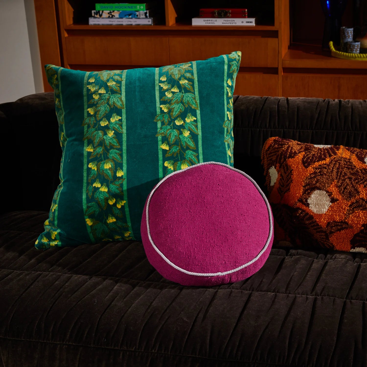 SAGE & CLARE DANA ROUND CUSHION: PLUMBERRY