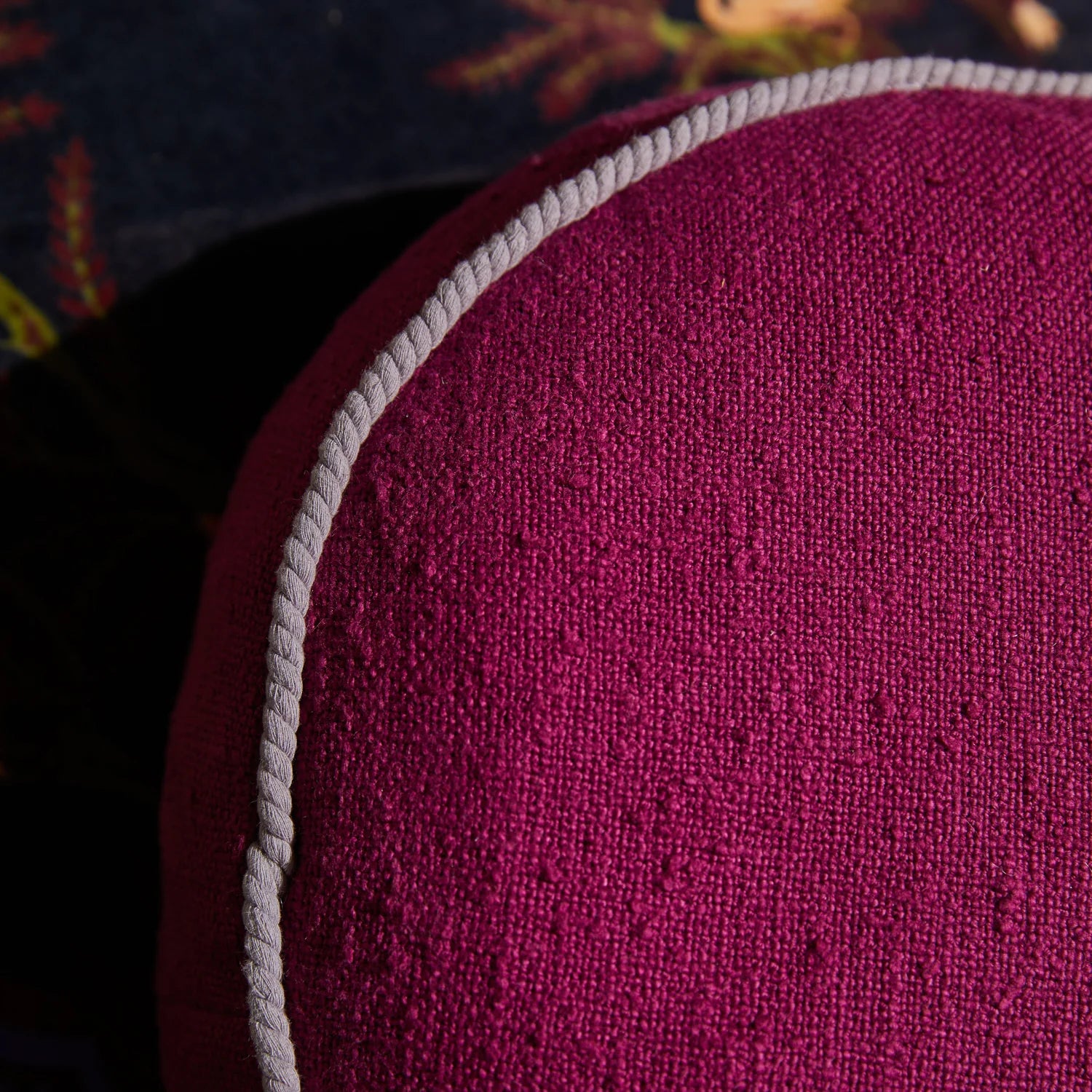 SAGE & CLARE DANA ROUND CUSHION: PLUMBERRY