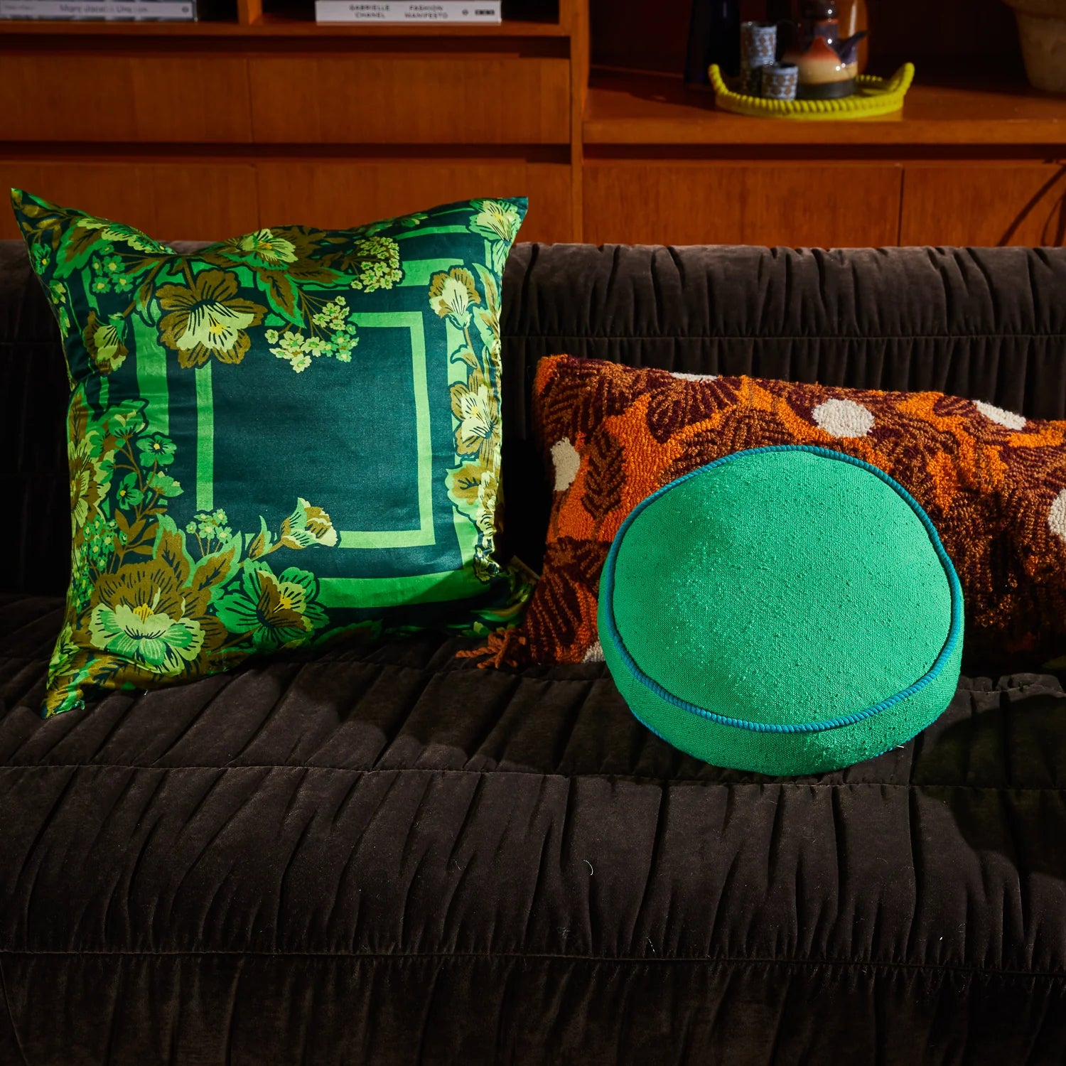 SAGE & CLARE DANA ROUND CUSHION: SPRING GREEN