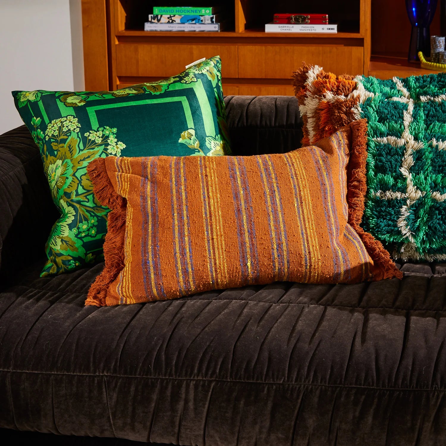 SAGE & CLARE NICOLETTE WOVEN CUSHION: RUSSET