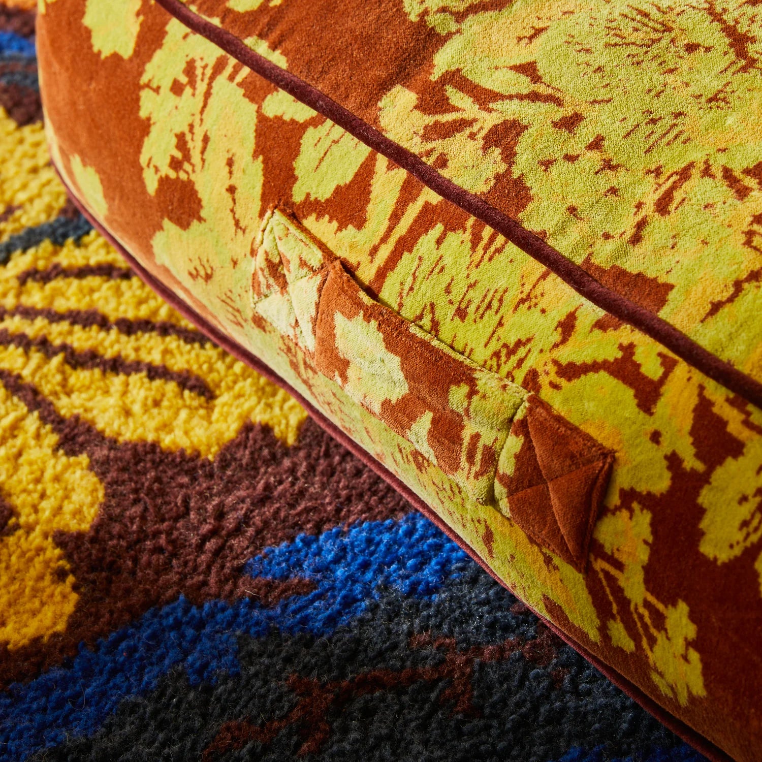 SAGE & CLARE HAZEL VELVET FLOOR CUSHION: RUSSET