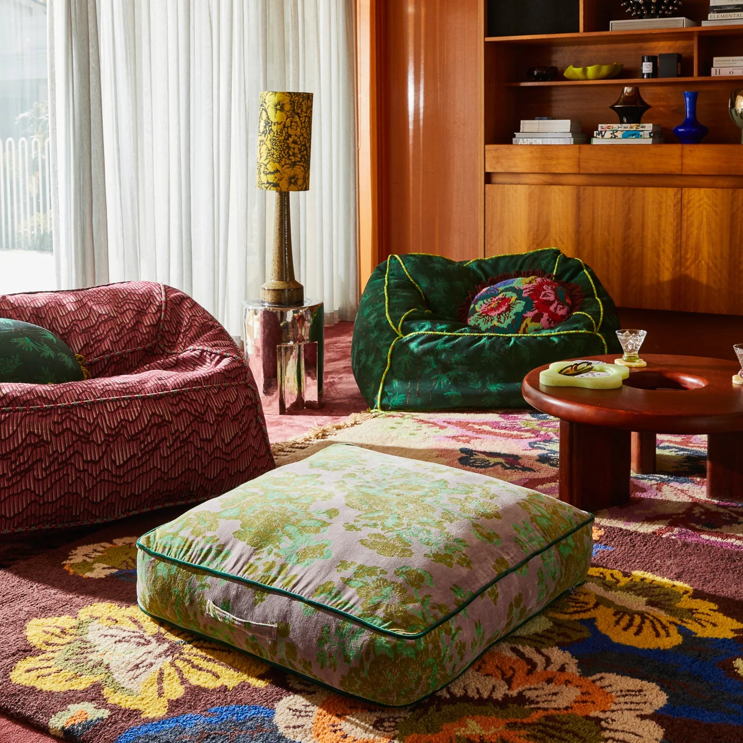 SAGE & CLARE HAZEL VELVET FLOOR CUSHION: MINK GREY