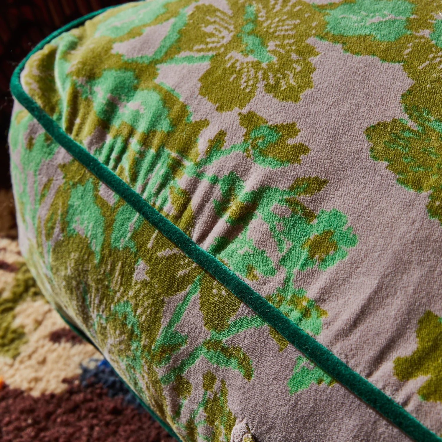 SAGE & CLARE HAZEL VELVET FLOOR CUSHION: MINK GREY