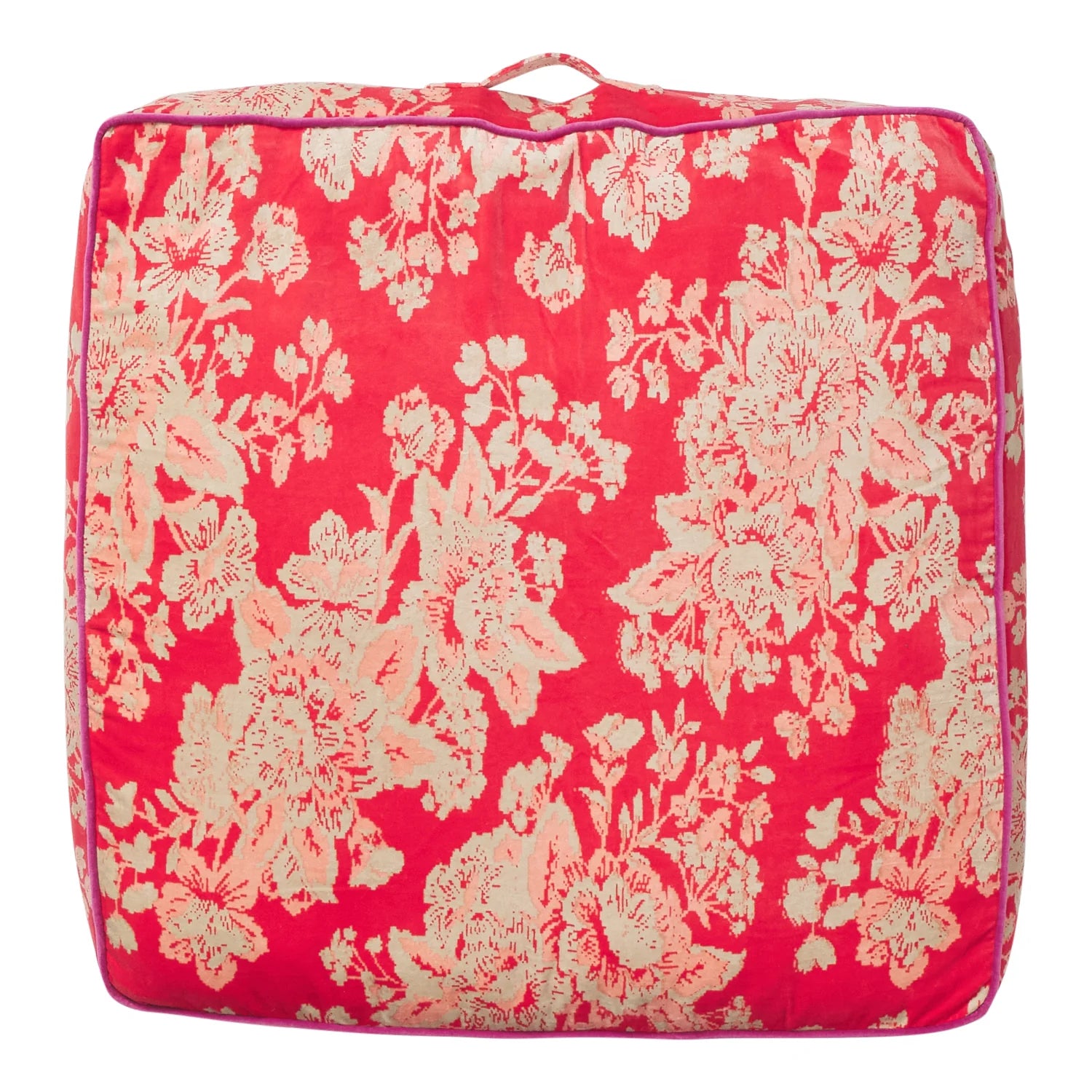 SAGE & CLARE HAZEL VELVET FLOOR CUSHION: VERMILLION