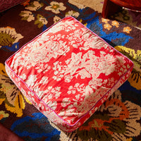 SAGE & CLARE HAZEL VELVET FLOOR CUSHION: VERMILLION