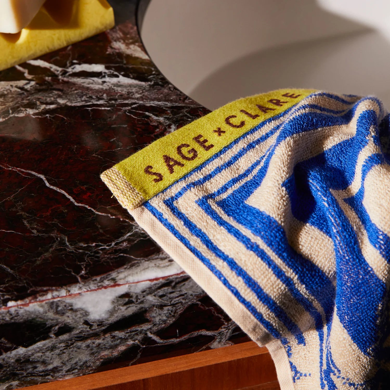 SAGE & CLARE ELIZA HAND TOWEL: ULTRAMARINE