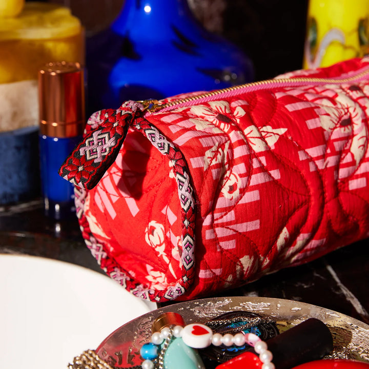 SAGE &amp; CLARE MARTA MAKEUP BAG: VERMILLION