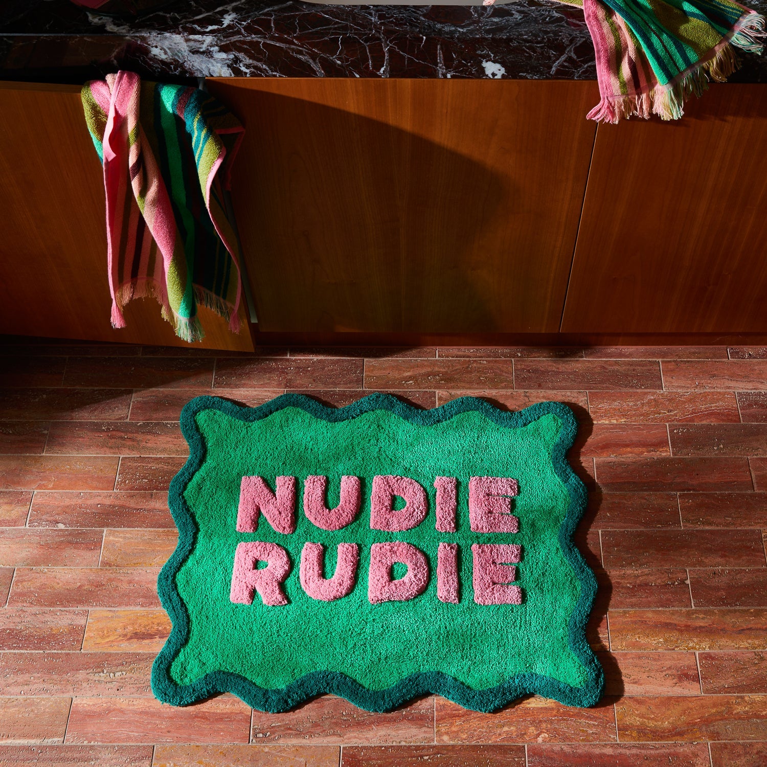 SAGE & CLARE AMALIE NUDIE BATH MAT: SPRING GREEN